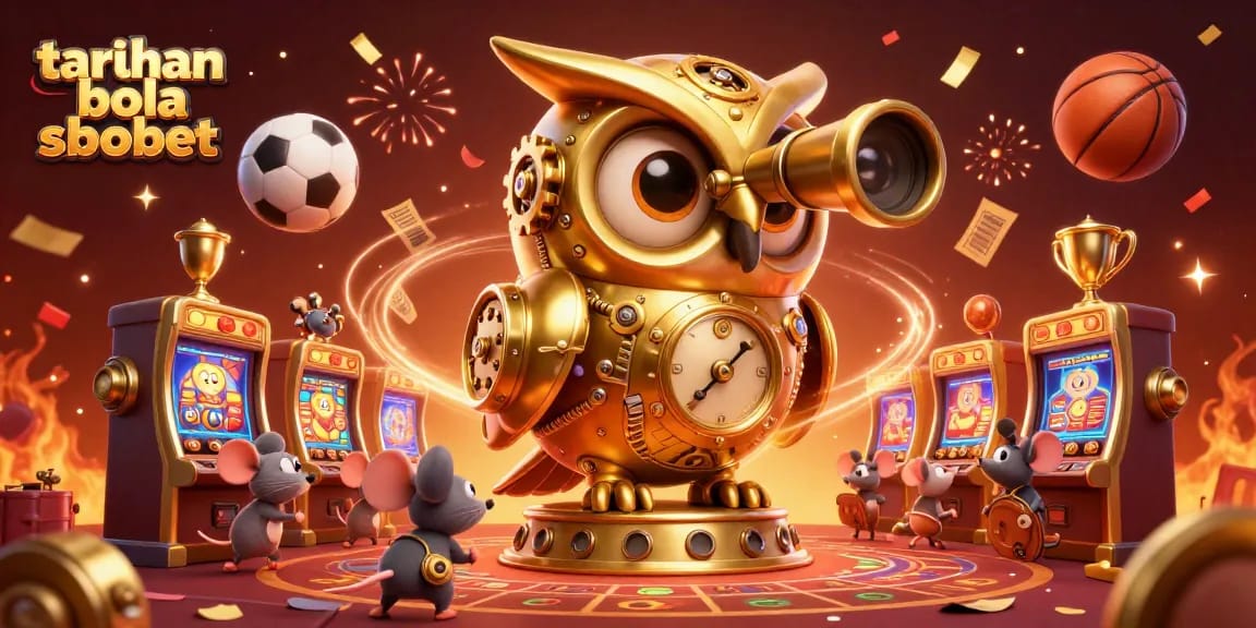 Engage in taruhan bola sbobet with dynamic sports elements in an exciting casino illustration.