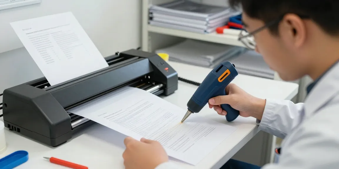 Dịch vụ bóc ép plastic với kỹ thuật viên chuyên nghiệp khôi phục tài liệu quan trọng, thể hiện các kỹ thuật và công cụ tiên tiến trong một không gian làm việc chuyên nghiệp.