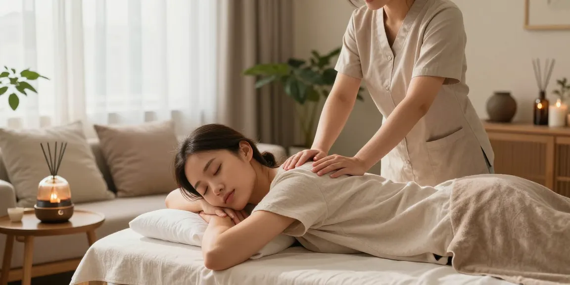 Serenity in 성남출장안마 home massage setting with professional therapist and inviting atmosphere.
