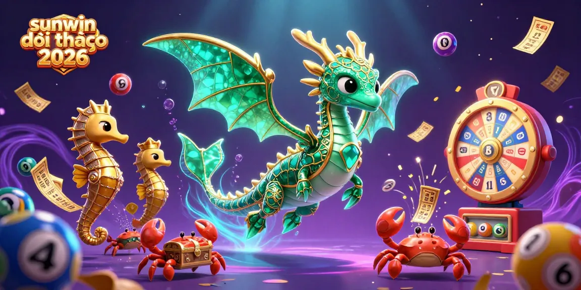 Engage in sunwin đổi thưởng 2026 with a vibrant sea dragon scene showcasing exciting lottery elements.