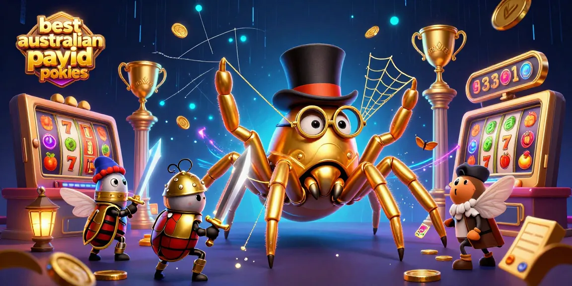 Win big with the best australian payid pokies; engaging 3D illustration of a vibrant casino scene.