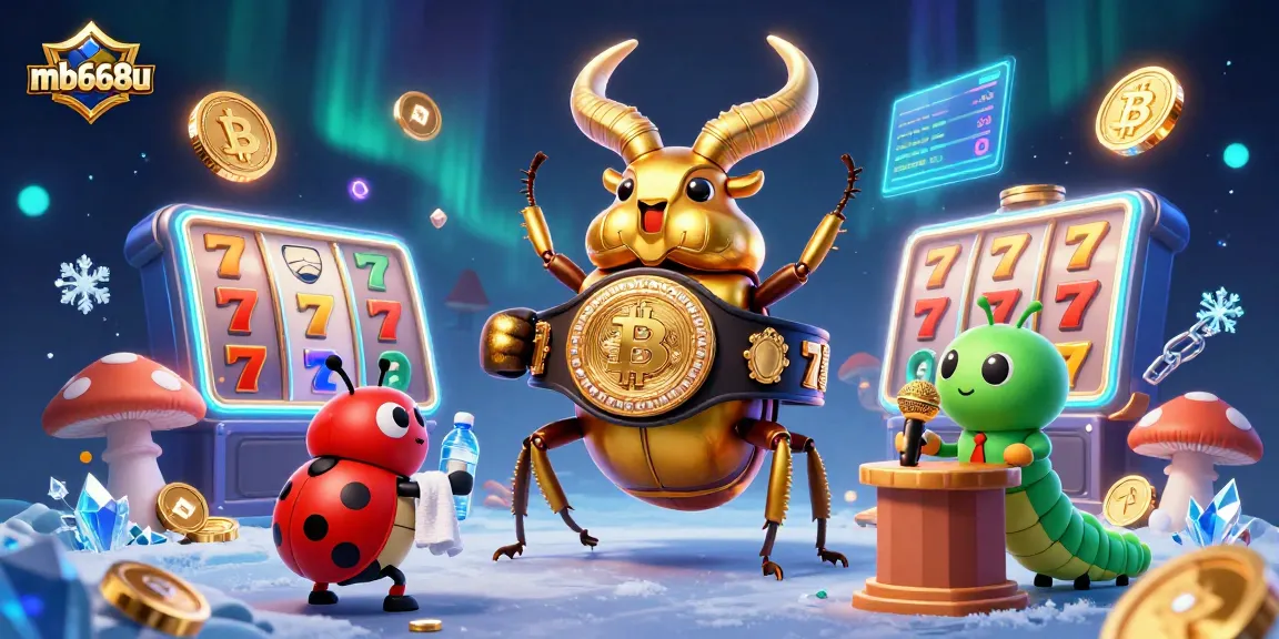 Experience thrilling gameplay at mb668u with giant beetles battling in a vibrant casino setting.